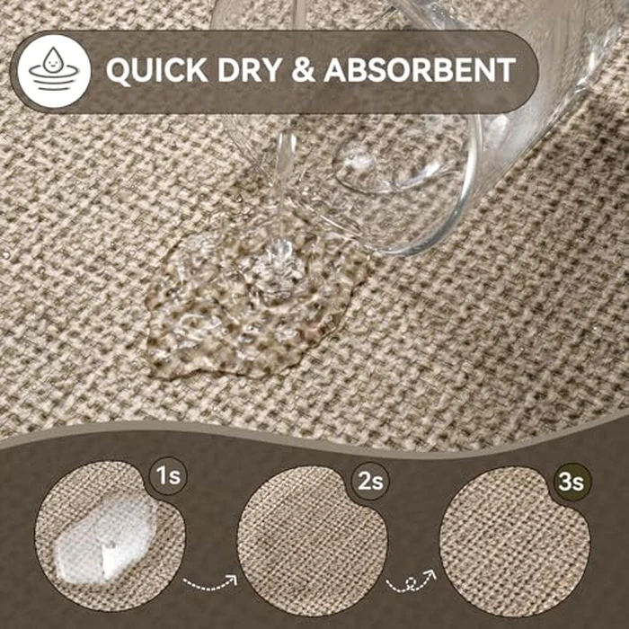 Bathroom Rugs Mat 20x31, Ultra Thin Non Slip Bath Mats for Bathtub Quick Dry Absorbent Rubber Bathroom Mat Fit Under Door, Washable Half Round Bath Rugs, Beige Brown by YDKGL - Image 4