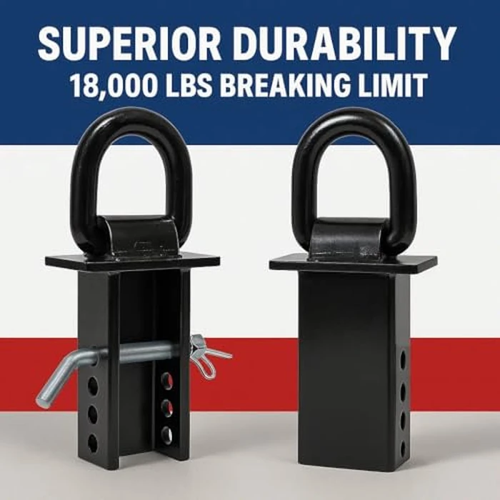 Stake Pocket D Rings Heavy Duty 18000lbs - Trailer Tie Down Anchors for Flatbed Trucks & Utility Trailers, 2"x4" Stake Pocket Mount with 1/2" Hitch Pin | 4PCS Trailer Accessories D Rings(Black) by TORVEC - Image 4