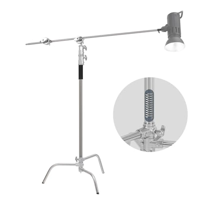 Trrose C Stand with Boom Arm - Max Height 10.82ft/330cm C Stand, 100% Stainless Steel, High Stability Photography Light Stand with Boom Arm 3.6ft/110cm for Strobe Light, Softbox, Reflector by Trrose - Used - Very Good condition