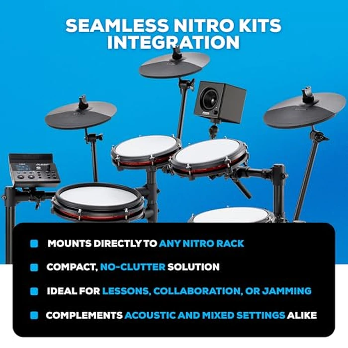 Alesis Nitro Amp 70W 3" Compact Electric Drum Monitor Speaker for Practice and Lessons, Rack-Mountable with Clamps Included by Alesis - Image 5