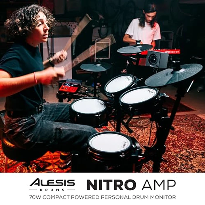 Alesis Nitro Amp 70W 3" Compact Electric Drum Monitor Speaker for Practice and Lessons, Rack-Mountable with Clamps Included by Alesis - Image 9