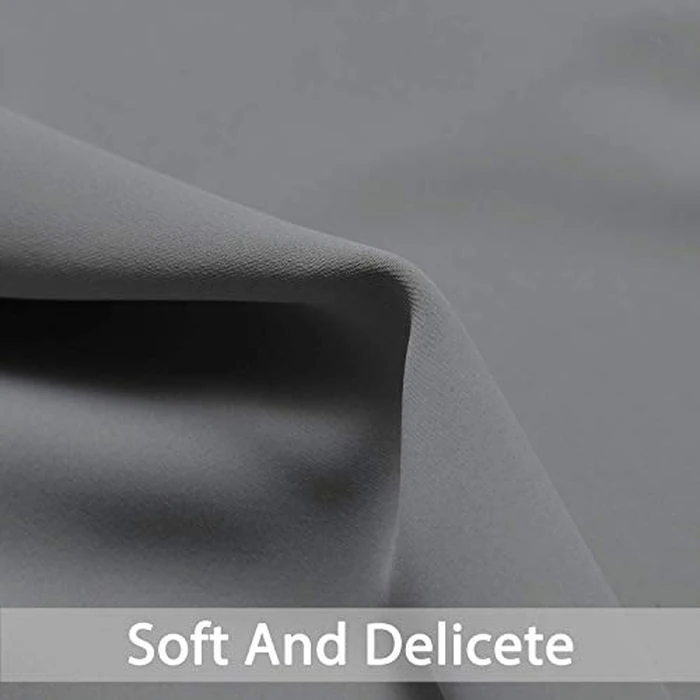 Yakamok 36 Inch Curtains Blackout Window Curtains for Kitchen, Grommet Room Darkening Thermal Insulated Sunlight Block Drapes for Living Room, W 52 x L 36, Grey, 2 Panels by Yakamok - Image 3