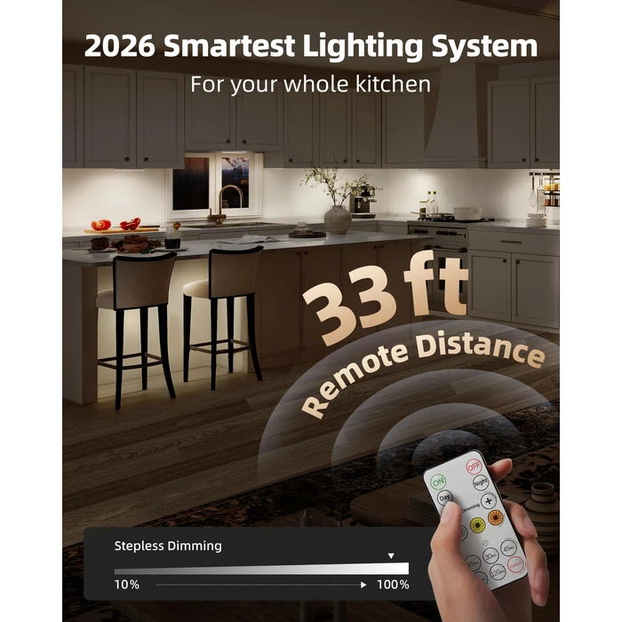 EZVALO 5-Pack Under Cabinet Lighting, 2400mAh Rechargeable Motion Sensor Light, 10inch Magnetic Closet Lights with Dimmable & 3 Color Temps, Wireless Motion Activated Lights with Remote for Kitchen by EZVALO - Image 5