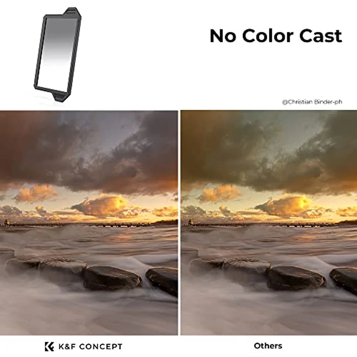 K&F Concept 100 x 150mm Reverse GND8 (3 Stop) ND Lens Filter, 36 Layer Coatings Hard Graduated Neutral Density Filter for Camera Lens by K&F CONCEPT - Image 6