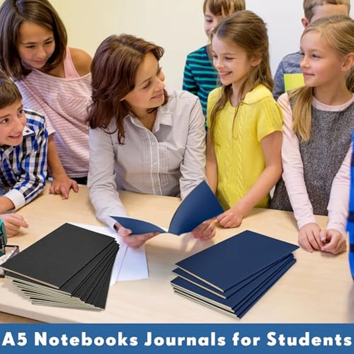 Mimorou 100 Pcs Journals Notebooks Bulk - Kraft Softcover A5 Small Notebooks 5.5 Inch x 8.3 Inch Notepads with 60 Page 30 Sheet for Writing Sketch Travel Office Supplies(Black, Navy,Lined) by Mimorou - Image 6