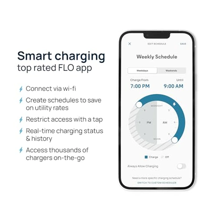FLO Home X3 Level 2 Electric Vehicle Charging Station, 12 kW at 50 amp/240 V, Fast Home Charging for All EVs (J1772), NEMA 14-50 Plug, UL/Energy Star Certified, 25 ft Cable, Toughest Outdoor Rating by FLO - Image 4