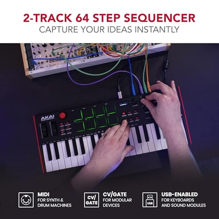Akai Professional MPK Mini Plus - USB MIDI Keyboard Controller with 37 Mini Keys, 8 MPC Pads, Sequencer, MIDI/CV/Gate I/O, Music Production Software and Native Instruments Sound Package by Akai Professional - Image 4
