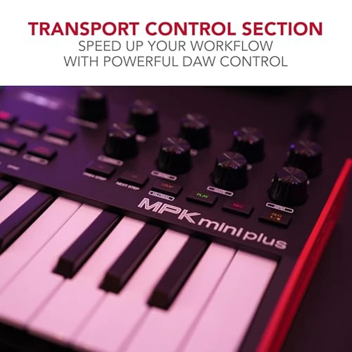 Akai Professional MPK Mini Plus - USB MIDI Keyboard Controller with 37 Mini Keys, 8 MPC Pads, Sequencer, MIDI/CV/Gate I/O, Music Production Software and Native Instruments Sound Package by Akai Professional - Image 6