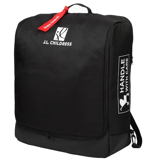 J.L. Childress Padded Compact Travel Stroller Bag for Airplane - Fits Most Compact-Fold Single Baby Strollers, AirTag Compatible, Black, Expands from 21"W x 23"H x 7"D to 21"W x 23"H x 11"D by J.L. Childress - Used - Very Good condition