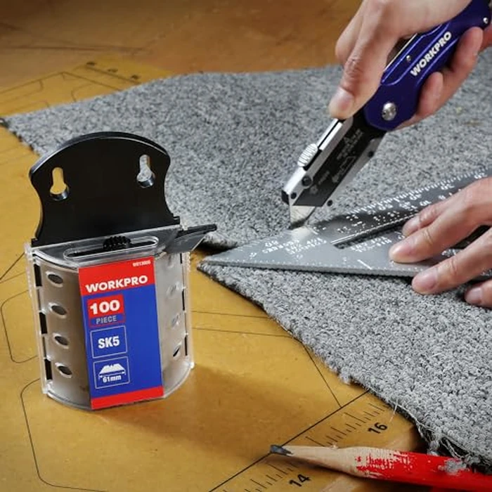 WORKPRO Utility Knife Blades, SK5 Steel, 100-Pack with Dispenser by WORKPRO - Image 7