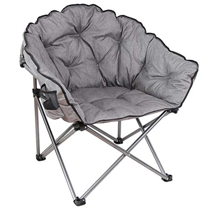 MacSports C932S-129 Padded Cushion Outdoor Folding Lounge Patio Club Chair, Gray by MacSports - Used - Very Good condition - CA$129.06