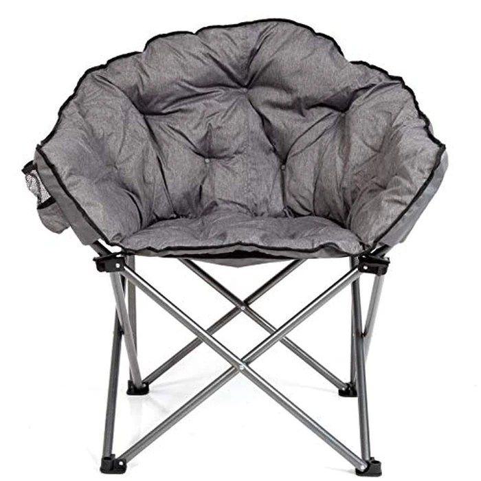 MacSports C932S-129 Padded Cushion Outdoor Folding Lounge Patio Club Chair, Gray by MacSports - Image 7