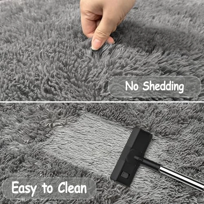 Fixseed Grey Rug 3x3 Ft Small Round Fluffy Rug for Bedroom Shaggy Circle Rug Soft Furry Carpet for Teen's Room Aesthetic Décor Circular Rug for Baby Nursery Dorm Living Room Playroom Home Decor by Fixseed - Image 7