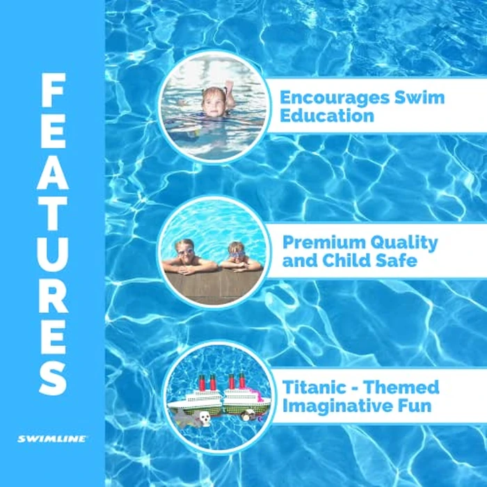 SWIMLINE Titanic Themed Dive Toy Sinking Ship Hidden Treasure Combo Pack Catch And Retrieval Cruise Ship Game For Swimming Pool & Bath Tub For Kids Multi Color Rings Underwater Dive Practice Education by Swimline - Image 3