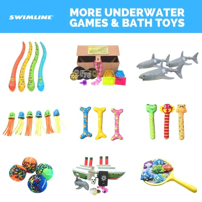 SWIMLINE Titanic Themed Dive Toy Sinking Ship Hidden Treasure Combo Pack Catch And Retrieval Cruise Ship Game For Swimming Pool & Bath Tub For Kids Multi Color Rings Underwater Dive Practice Education by Swimline - Image 9