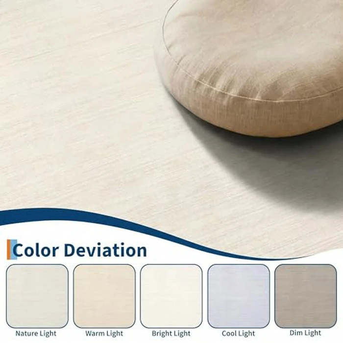 GarveeHome 5x7 Modern Solid Area Rug for Living Room Bedroom Contemporary Minimalist Throw Floor Cover Non-Slip Low Pile Carpets Ivory Simple Area Rug for Dining Room Nursery Room Dorm Home by GarveeHome - Image 2