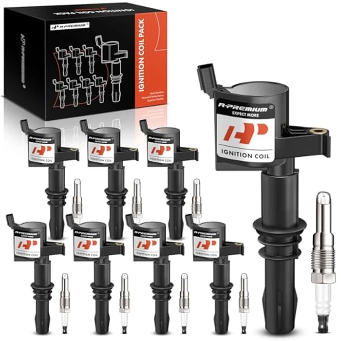 A-Premium Set of 8 Ignition Coil Pack and Iridium Spark Plugs Compatible with Ford Expedition F-150 F-250 F-350 Super Duty & Lincoln Mark LT Navigator 2005-5008 by A-premium - Used - Acceptable condition - CA$51.57