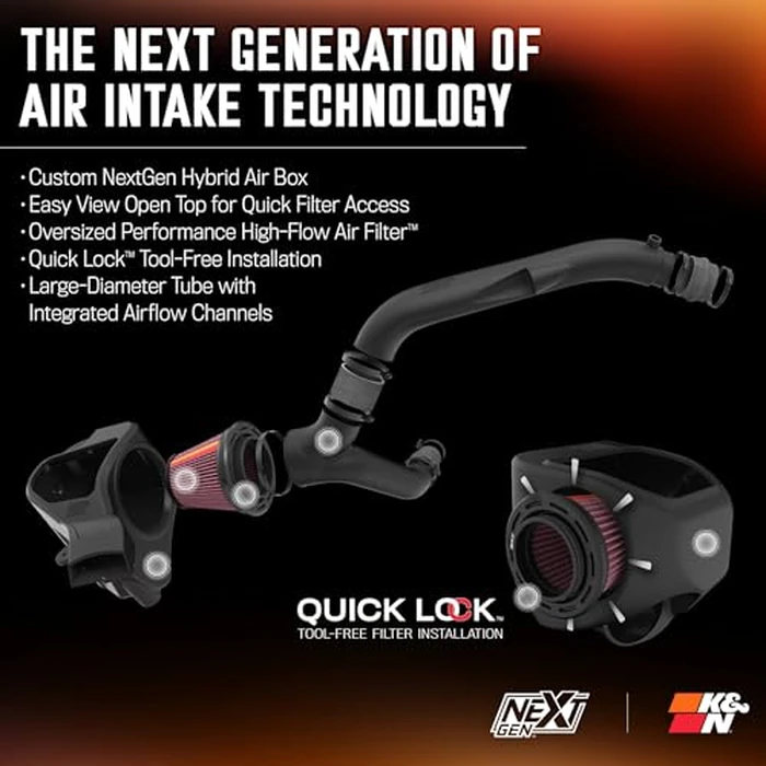 K&N NextGen Cold Air Intake System: High-Flow Cotton Filter: Compatible with 2024-2025 FORD: Ranger Raptor, 50-2628 by K&N - Image 2