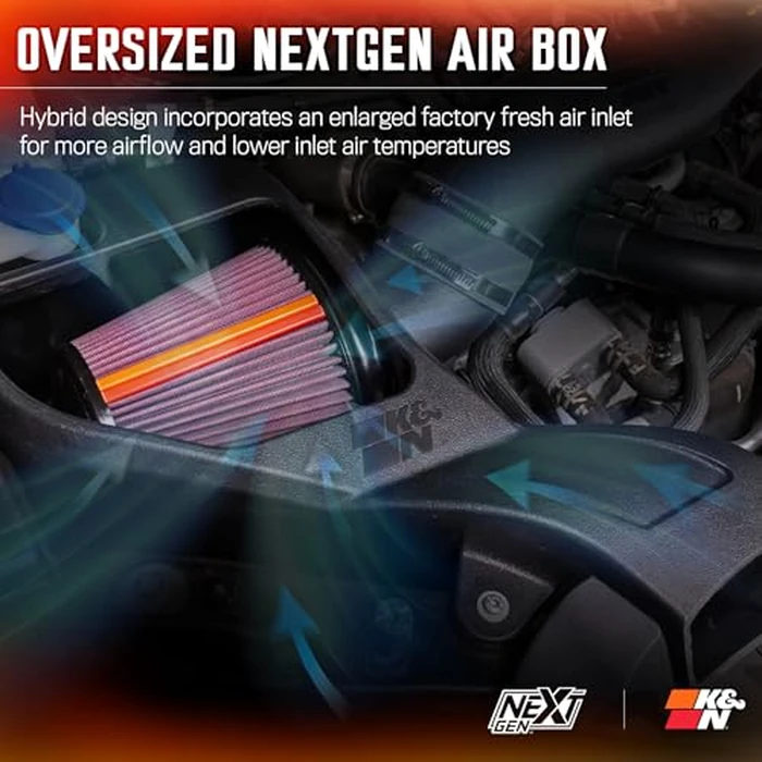 K&N NextGen Cold Air Intake System: High-Flow Cotton Filter: Compatible with 2024-2025 FORD: Ranger Raptor, 50-2628 by K&N - Image 5
