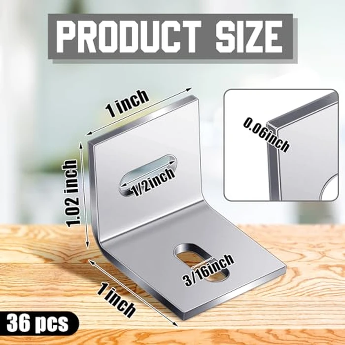 Dunzy 36 Pcs Heavy Duty Wood Table Top Expansion Bracket Steel Z Clips Fastener Connector Table Top Fasteners Woodworking Fasteners Hardware Mounting Tabletop Connector Bracket (Classic,Silver) by Dunzy - Image 2