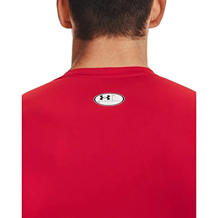 Under Armour Men's Armour HeatGear Compression Long-Sleeve T-Shirt , Red (600)/White, Medium by Under Armour - Image 3