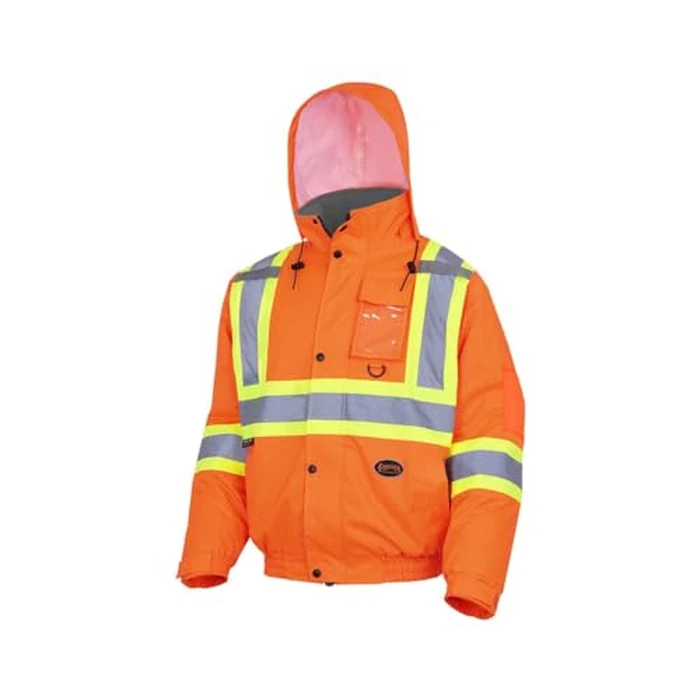 Pioneer Hi Vis Safety Bomber for Men - Waterproof Winter Jacket with Reflective Tape - Rated to -21 degreesC - ANSI Class 3 - Orange by Pioneer - Used - Very Good condition - CA$89.41