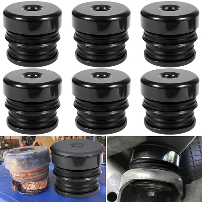 Silicone Body Mount Kit for 2008-2016 Ford F-250 F-350 Regular Cab Extended Cab Superior Silicone Cab Mount Bushings Improve Bumpy Ride Durable Components Outperforms OEM and PU Mounts (Black 6 Pack) by E-cowlboy - Image 1