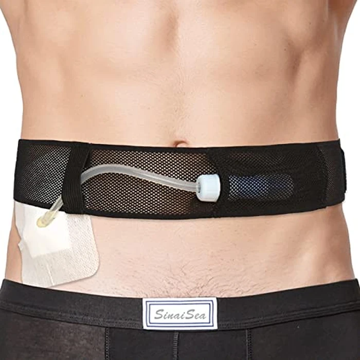 Peritoneal Dialysis Belt Breathable Mesh PD Catheter Holder Belt for Secure Stomach Abdominal Feeding Peg G J Tube Supplies Patients Women Men Adults Black, Large by SinaiSea - Used - Like New condition - US$11.08