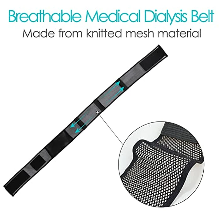 Peritoneal Dialysis Belt Breathable Mesh PD Catheter Holder Belt for Secure Stomach Abdominal Feeding Peg G J Tube Supplies Patients Women Men Adults Black, Large by SinaiSea - Image 2
