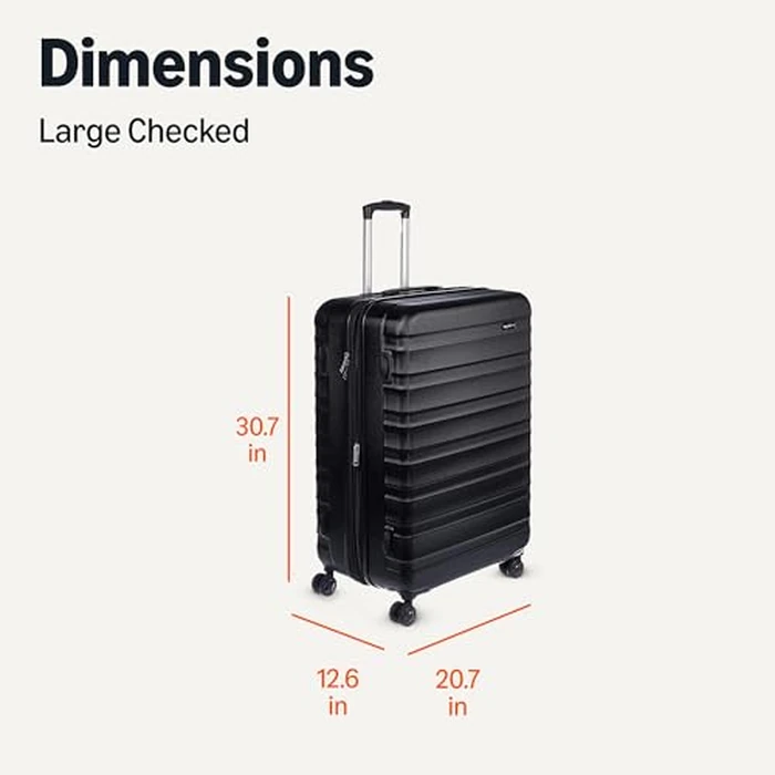 Amazon Basics 30-Inch Hardside Checked Luggage, Hardshell Suitcase With Wheels, Expandable For Up to 15% More Space, With Scratch-Resistant Surface, Four Multi-directional Wheels, Black by Amazon Basics - Image 6