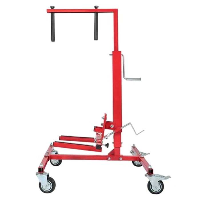 HECASA Adjustable Car Door Installer and Remover Jack Lift Hoist w/Swivel Castors & Straps Hoist Jack Stand Dolly Heavy Duty Auto Body Car Door Floor Jack Stand Steel Red by HECASA - Used - Acceptable condition - US$102.17