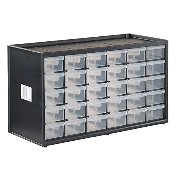 CRAFTSMAN Storage Organizer, 30 Small Drawer Modular Storage System, Easily Stackable, Plastic, Black, White (CMST40730) by CRAFTSMAN - Used - Very Good condition