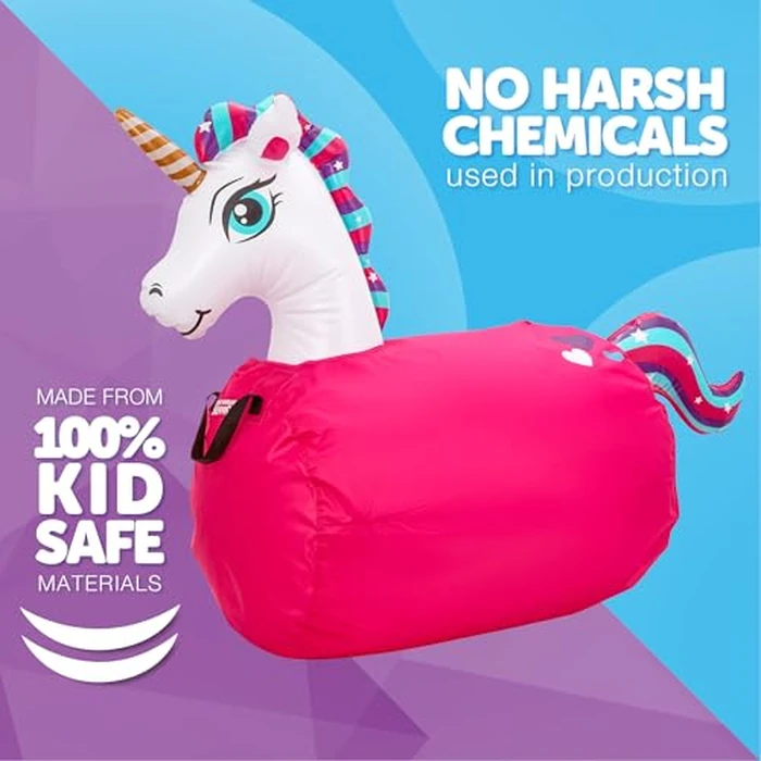 Waddle Large Inflatable Bouncy Hopper - Ride On, Indoor, Outdoor Toys, Bouncy Horse, Toys for Girls and Boys, Durable, Unicorn Toys for Girls, Kids, Adult Toys, Up to 250lbs, Ages 5 and Up (Unicorn) by WADDLE - Image 5