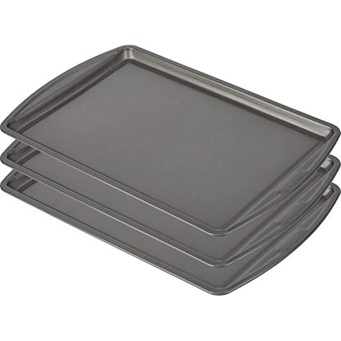 GoodCook Everyday Nonstick Carbon Steel 13” x 9” Baking Sheet Set, 3 Pack - Standard-Sized Carbon Steel Cooking Pans, Bakeware Set, Cookie Sheets for Baking, Oven Pan Set by GoodCook - Image 1