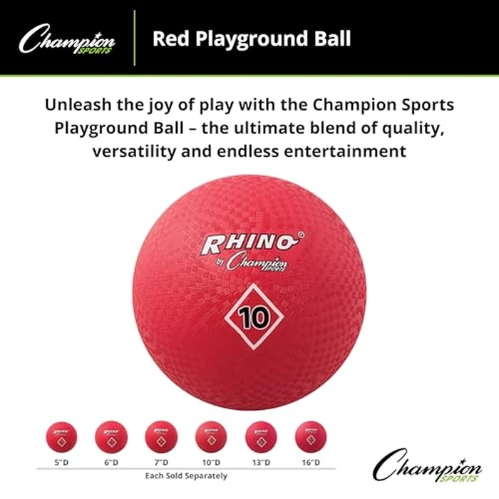 Champion Sports 10 Inch Playground Ball, Red by Champion Sports - Image 7