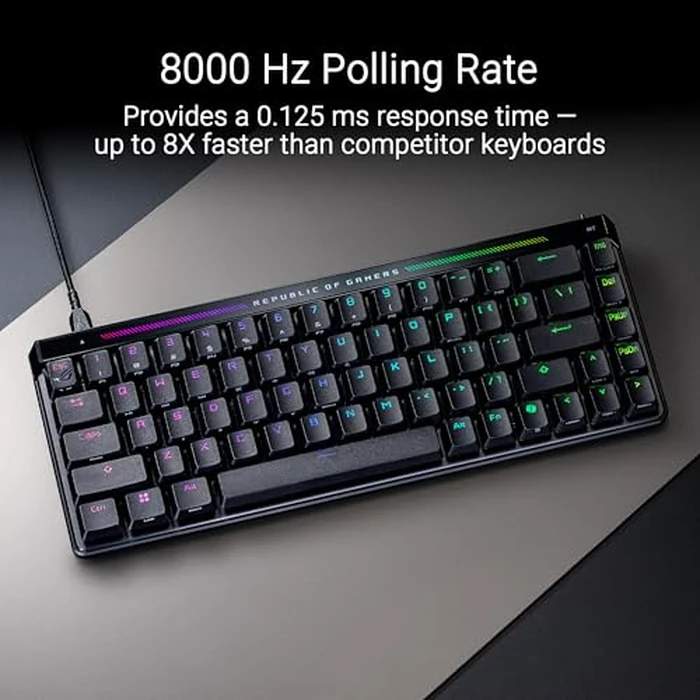 ROG Falchion Ace HFX 65% Hall Effect Gaming Keyboard - HE Magnetic Switches, Rapid Trigger, 8000 Hz Polling, Three-Layer Dampening Foam, Touch Panel, Protective Cover by Asus - Image 4