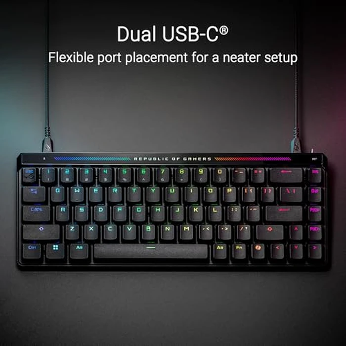 ROG Falchion Ace HFX 65% Hall Effect Gaming Keyboard - HE Magnetic Switches, Rapid Trigger, 8000 Hz Polling, Three-Layer Dampening Foam, Touch Panel, Protective Cover by Asus - Image 7