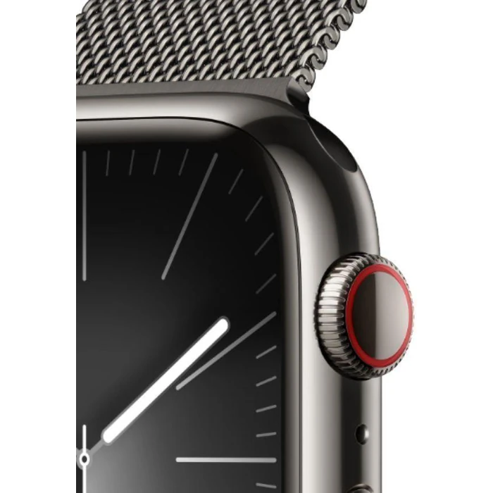 Apple Watch Series 9 (Cellular + GPS) - 64GB - 45mm - Graphite Stainless Steel Case with Graphite Stainless Steel Milanese Loop Band - One Size by Apple - Image 3