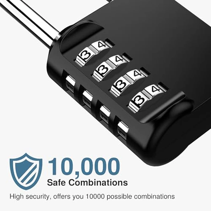 Puroma 2 Pack 2.6 Inch Long Shackle Combination Lock 4 Digit Outdoor Waterproof Padlock for Hasp locker lock, Sports Locker, Fence, Gate, Toolbox, Case, Hasp Storage, Cabinets (Black) by Puroma - Image 5