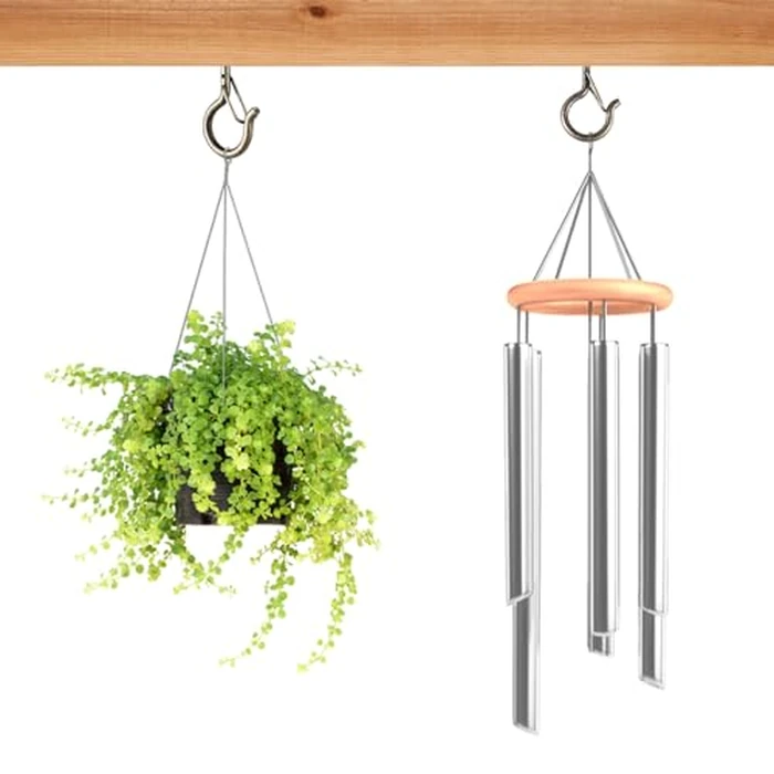 FSAH 96 PCS Q-Hanger Hooks, Screw Hooks for Outdoor String Lights, Safety Buckle Design Cup Eye Hook for Hanging Christmas Lights, Plants, Mounted on Wall Ceiling, Include 1 Wing Nut Driver, Copper by FSAH - Image 6