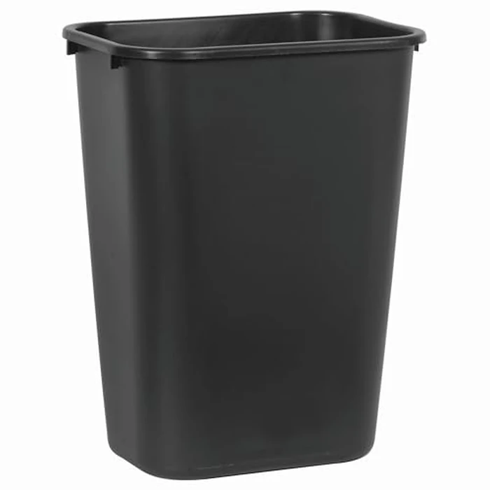 Rubbermaid Commercial Wastebasket Trash Container, 41QT/10.25 GAL, Plastic, Black, Stackable Trash Can for Bedroom/Bathroom/Office, Fits Under Desk/Sink/Cabinet by Rubbermaid Commercial Products - Used - Like New condition - US$12.29