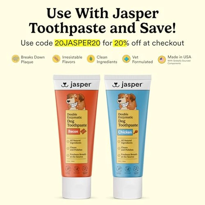 Jasper Dog Toothbrush, 360 Dog Tooth Brushing Kit, Finger Toothbrush, Cat Tooth Brush, Teeth Cleaning, Pet Tooth Brush for Small & Large Pets, Pet Toothpaste Not Included, 2-Pack Blue by Jasper - Image 2