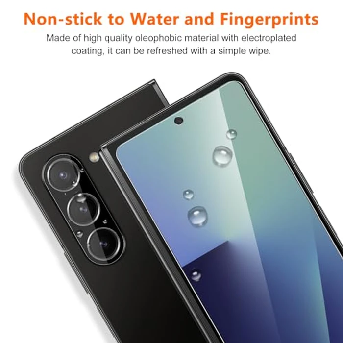 JEHOO [2Set 6PCS] Screen Protector for Galaxy Z Fold 7, 2 Inner TPU Films + 2 Outer Tempered Glass + 2 Camera Lens Protecters with Positional Mouting Frame, High Clarity, Anti-Shatter by JEHOO - Image 3
