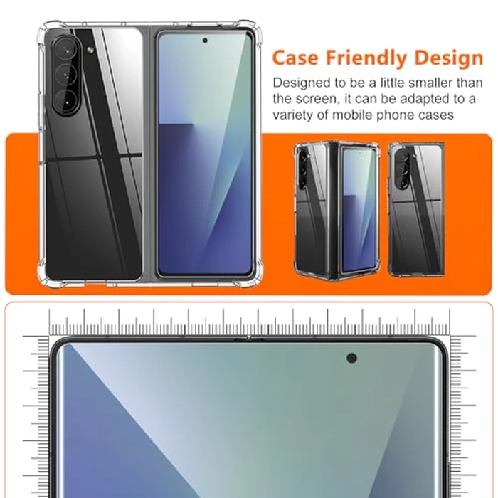 JEHOO [2Set 6PCS] Screen Protector for Galaxy Z Fold 7, 2 Inner TPU Films + 2 Outer Tempered Glass + 2 Camera Lens Protecters with Positional Mouting Frame, High Clarity, Anti-Shatter by JEHOO - Image 7