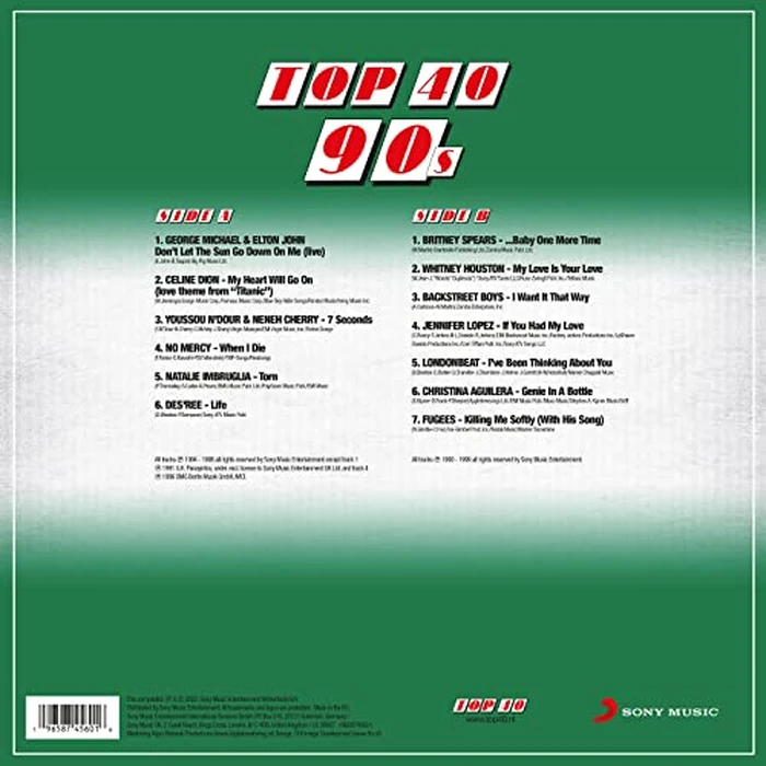 Top 40 90s / Various - 140-Gram Colored Vinyl by SONY MUSIC - Image 2