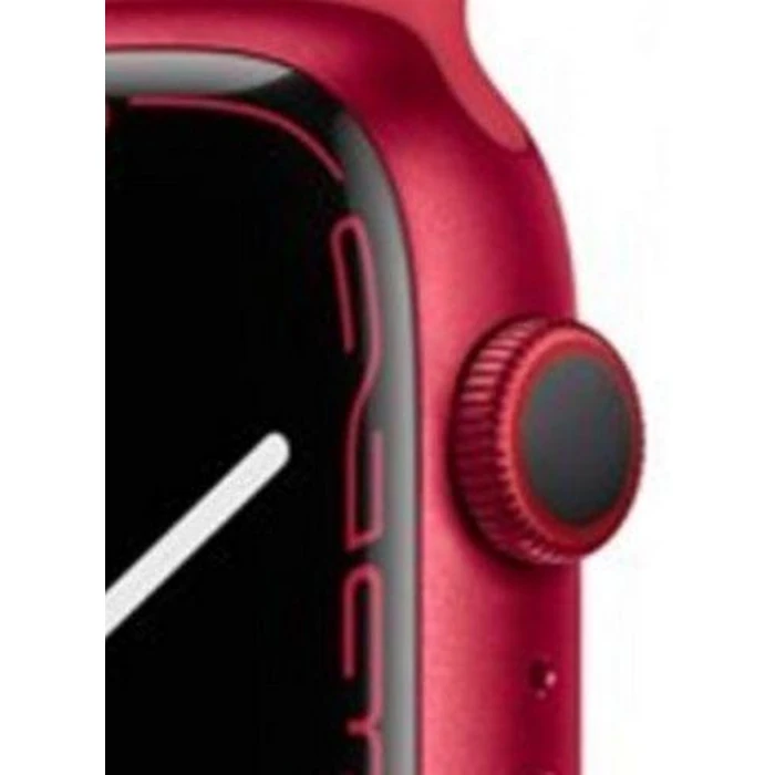 Apple Watch Series 7 (GPS) - 32GB - 45mm - Red Aluminum Case with Red Rubber Sport Band by Apple - Image 3