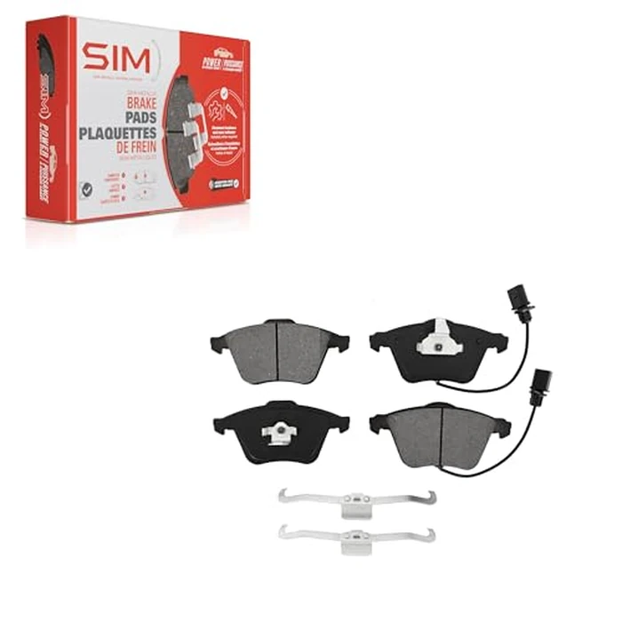 SIM Front Semi-Metallic Disc Brake Pads SIM-1111 Replacement For Volkswagen Audi Golf A4 Quattro Passat CC A6 TT Saab 9-3 S4 A3 R TTS R32 9-3X by SIM - Image 1