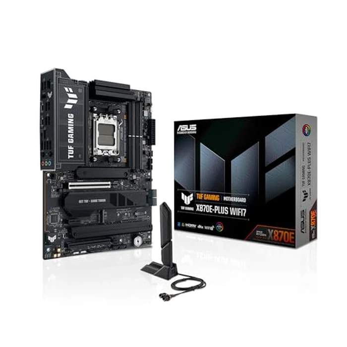 TUF Gaming X870E-PLUS WIFI7 AMD X870E ATX Motherboard with 16+2+1 80A Power Stages, DDR5 Support with AEMP, PCIe 5.0 x16 with PCIe Slot Q-Release Slim, Four M.2 Slots, WiFi 7 with ASUS WiFi Q-Antenna by Asus - Used - Very Good condition - CA$246.89