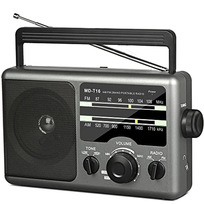 AM FM Portable Radio Battery Operated by 4X D Cell Batteries Or AC Power Transistor Radio with and Big Speaker, Standard Earphone Jack, High/Low Tone Mode, Large Knob by Jazmm - Used - Very Good condition