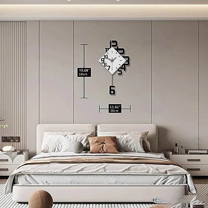 YIJIDECOR Decorative Wall Clock for Living Room Decor Large Modern Wall Clocks Battery Operated for Bedroom Office Kitchen Home Black Wood Silent Wall Clock Pendulum 11.8 * 19.7" by YIJIDECOR - Image 4